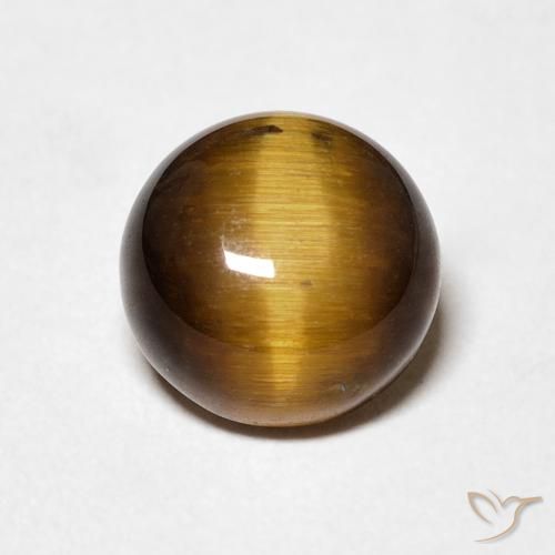 2.03ct Natural Marrón dorado Ojo de Tigre, Redondo, Opaco