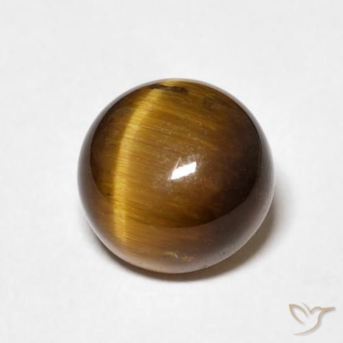 Ojo de Tigre Marrón dorado natural de 2.03 ct, Redondo, Opaco