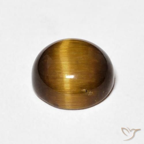 Ojo de Tigre Marrón dorado natural de 2.03 ct, Redondo, Opaco