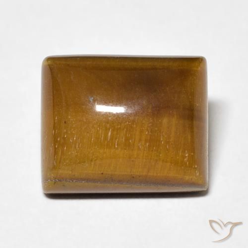 6.15ct Natural Marrón amarillento Ojo de Tigre, Corte Baguette, Opaco
