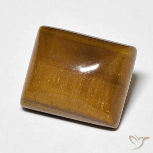 Ojo de Tigre Marrón amarillento natural de 6.15 ct, Corte Baguette, Opaco