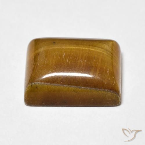 Ojo de Tigre Marrón amarillento natural de 6.15 ct, Corte Baguette, Opaco