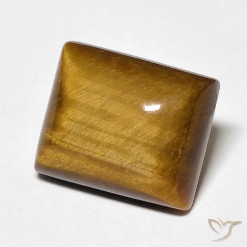 Ojo de Tigre Marrón medio natural de 6.12 ct, Corte Baguette, Opaco
