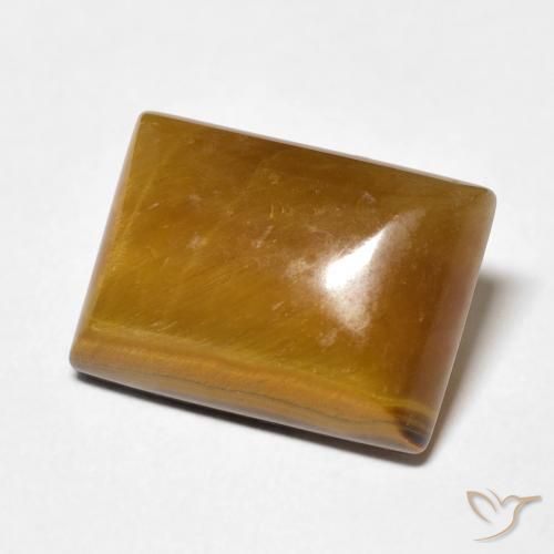 Ojo de Tigre Marrón dorado natural de 7.19 ct, Corte Baguette, Opaco