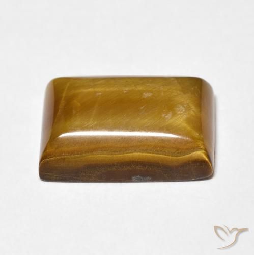 Ojo de Tigre Marrón dorado natural de 7.19 ct, Corte Baguette, Opaco