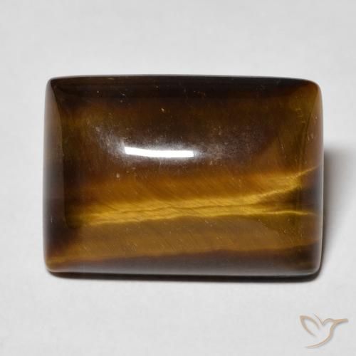 12.74ct Natural Marrón jengibre Ojo de Tigre, Corte Baguette, Opaco