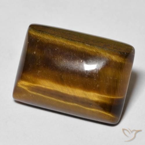 Ojo de Tigre Marrón jengibre natural de 13.54 ct, Corte Baguette, Opaco
