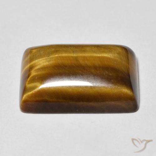 Ojo de Tigre Marrón jengibre natural de 13.54 ct, Corte Baguette, Opaco