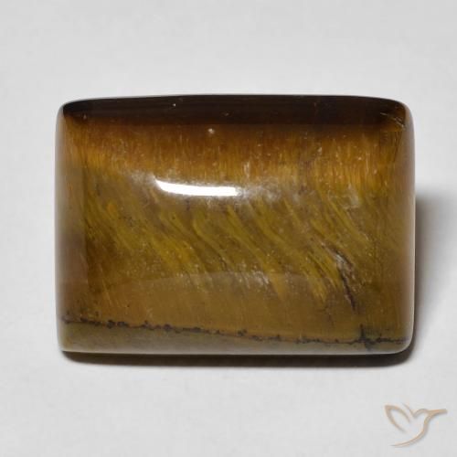 13.99ct Natural Marrón cálido Ojo de Tigre, Corte Baguette, Opaco