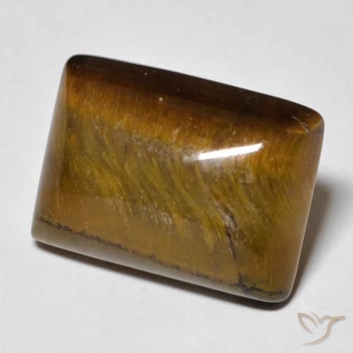 Ojo de Tigre Marrón cálido natural de 13.99 ct, Corte Baguette, Opaco