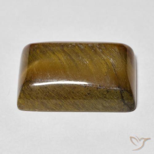 Ojo de Tigre Marrón cálido natural de 13.99 ct, Corte Baguette, Opaco