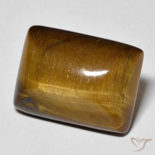 Ojo de Tigre Marrón jengibre natural de 14.24 ct, Corte Baguette, Opaco