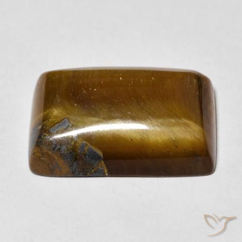 Ojo de Tigre Marrón jengibre natural de 14.24 ct, Corte Baguette, Opaco