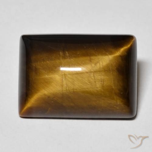 13.01ct Natural Marrón dorado Ojo de Tigre, Corte Baguette, Opaco