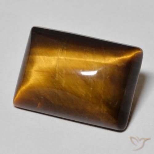 Ojo de Tigre Marrón dorado natural de 13.01 ct, Corte Baguette, Opaco