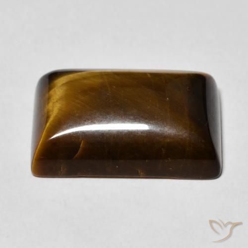 Ojo de Tigre Marrón dorado natural de 13.01 ct, Corte Baguette, Opaco