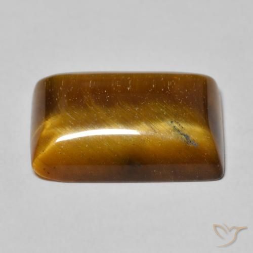 Ojo de Tigre Marrón cálido natural de 12.68 ct, Corte Baguette, Opaco
