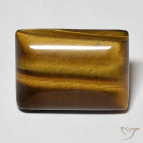 12.82ct Natural Marrón dorado Ojo de Tigre, Corte Baguette, Opaco