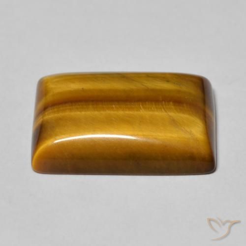 Ojo de Tigre Marrón cálido natural de 10.74 ct, Corte Baguette, Opaco