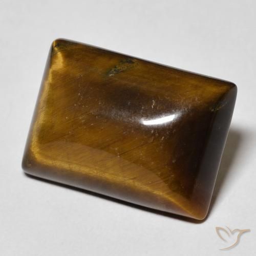 Ojo de Tigre Marrón medio natural de 12.62 ct, Corte Baguette, Opaco