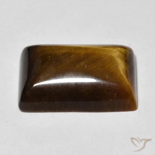 Ojo de Tigre Marrón medio natural de 12.62 ct, Corte Baguette, Opaco
