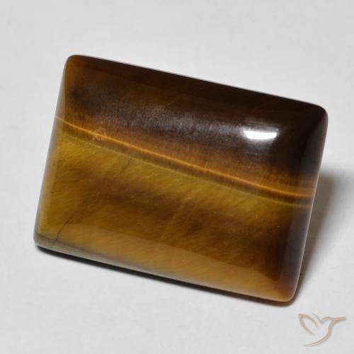 Ojo de Tigre Marrón dorado natural de 11.19 ct, Corte Baguette, Opaco