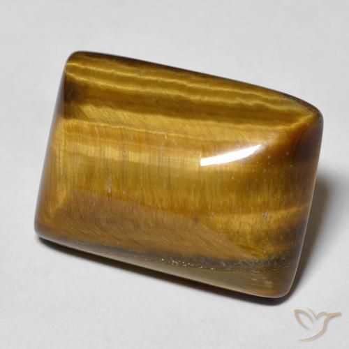 Ojo de Tigre Marrón cálido natural de 13.92 ct, Corte Baguette, Opaco