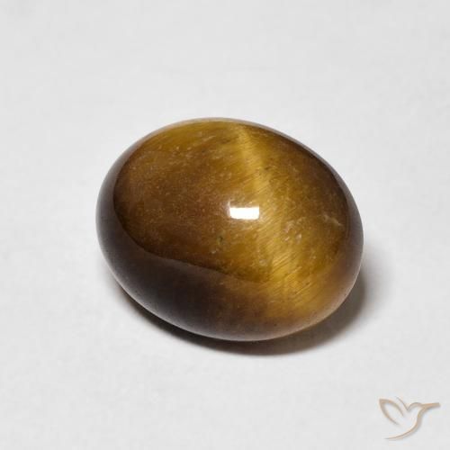 Ojo de Tigre Marrón cálido natural de 3.41 ct, Ovalada, Opaco