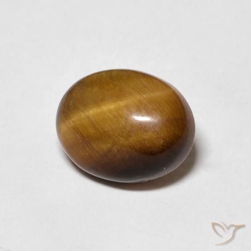 Ojo de Tigre Marrón amarillento natural de 2.80 ct, Ovalada, Opaco