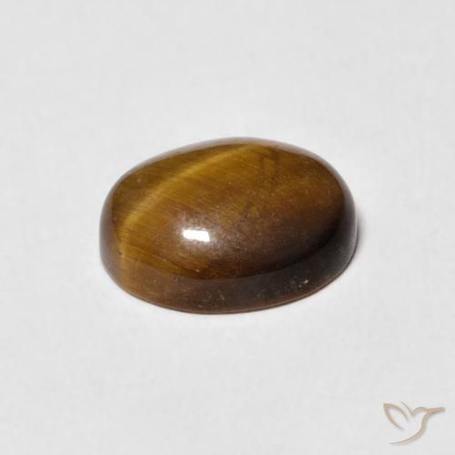 Ojo de Tigre Marrón amarillento natural de 2.80 ct, Ovalada, Opaco