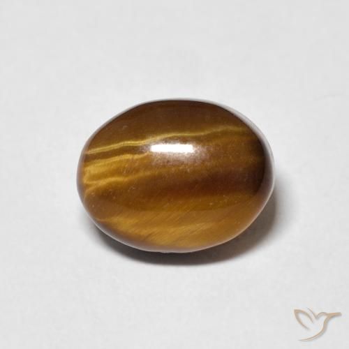 3.08ct Natural Marrón amarillento Ojo de Tigre, Ovalada, Opaco