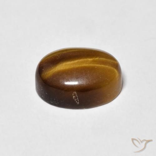 Ojo de Tigre Marrón amarillento natural de 3.08 ct, Ovalada, Opaco