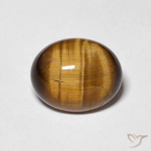 3.75ct Natural Marrón amarillento Ojo de Tigre, Ovalada, Opaco