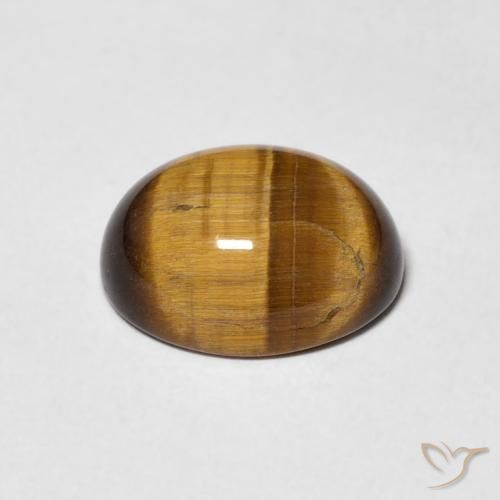 Ojo de Tigre Marrón amarillento natural de 3.75 ct, Ovalada, Opaco