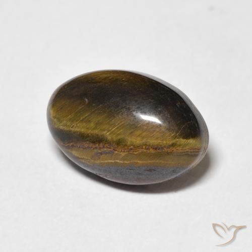 Ojo de Tigre Marrón cálido natural de 4.23 ct, Ovalada, Opaco