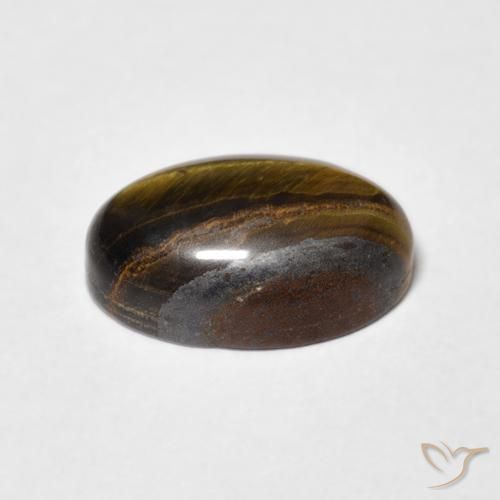Ojo de Tigre Marrón cálido natural de 4.23 ct, Ovalada, Opaco