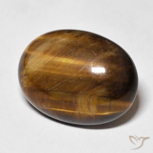 Ojo de Tigre Marrón cálido natural de 14.47 ct, Ovalada, Opaco