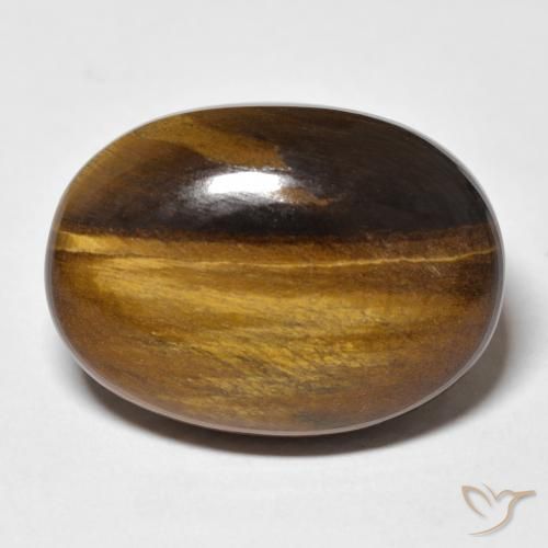 26.42ct Natural Marrón medio Ojo de Tigre, Ovalada, Opaco