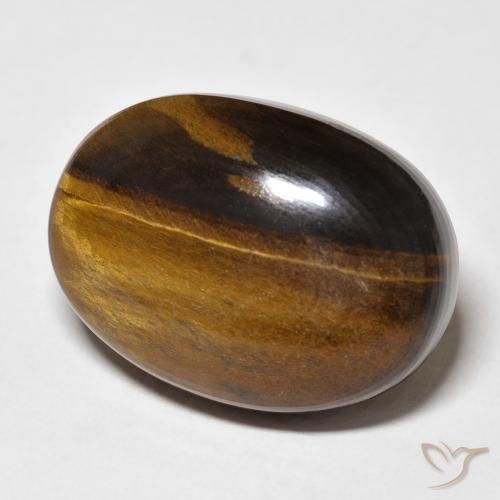 Ojo de Tigre Marrón medio natural de 26.42 ct, Ovalada, Opaco