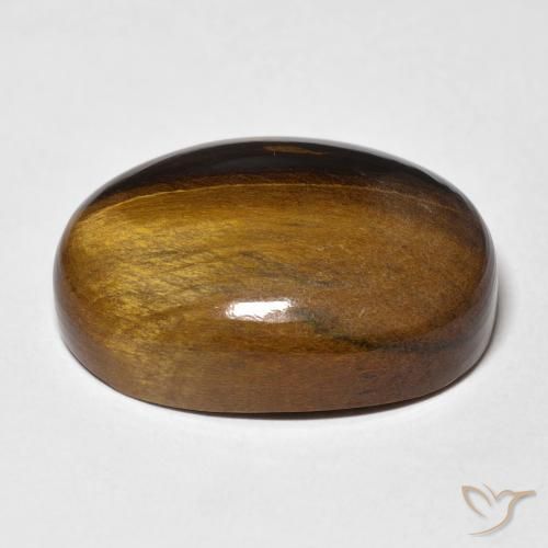 Ojo de Tigre Marrón medio natural de 26.42 ct, Ovalada, Opaco
