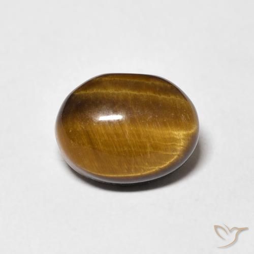 3.04ct Natural Marrón medio Ojo de Tigre, Ovalada, Opaco