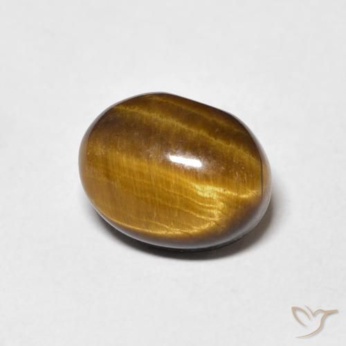 Ojo de Tigre Marrón medio natural de 3.04 ct, Ovalada, Opaco