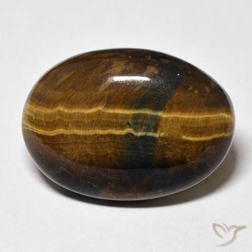 25.59ct Natural Marrón cálido Ojo de Tigre, Ovalada, Opaco