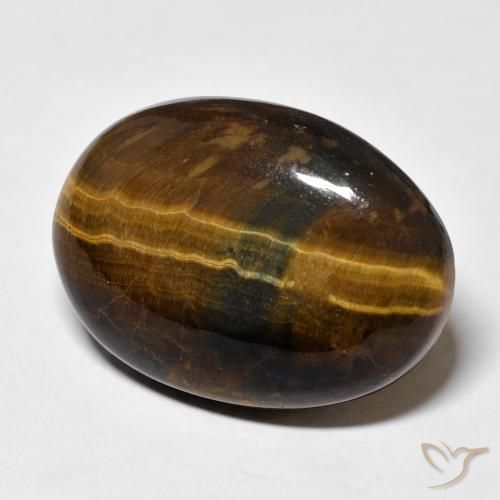 Ojo de Tigre Marrón cálido natural de 25.59 ct, Ovalada, Opaco