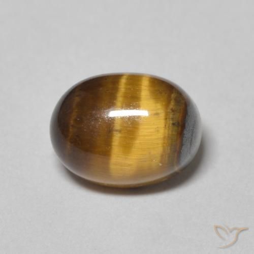 2.15ct Natural Marrón amarillento Ojo de Tigre, Ovalada, Opaco