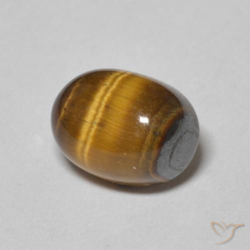Ojo de Tigre Marrón amarillento natural de 2.15 ct, Ovalada, Opaco