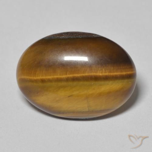 8.67ct Natural Marrón amarillento Ojo de Tigre, Ovalada, Opaco