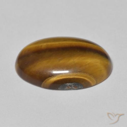 Ojo de Tigre Marrón amarillento natural de 8.67 ct, Ovalada, Opaco