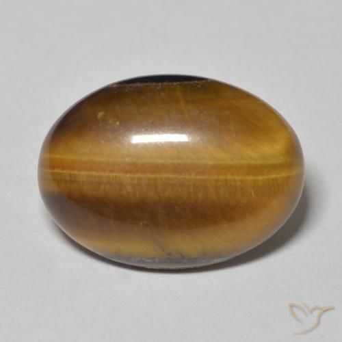 Ojo de Tigre Marrón medio natural de 9.70 ct, Ovalada, Opaco
