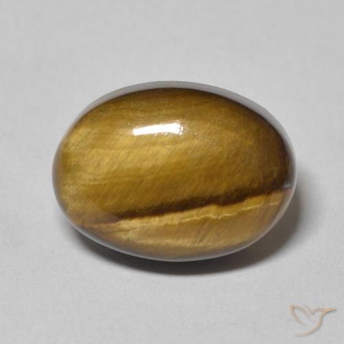7.09ct Natural Medium Light-Brown Ojo de Tigre, Ovalada, Opaco